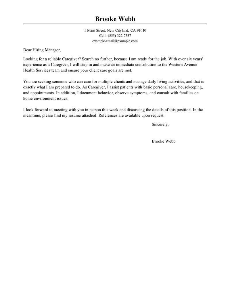 cover letter for a home care worker