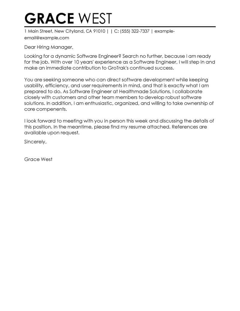 engineering cover letter no experience