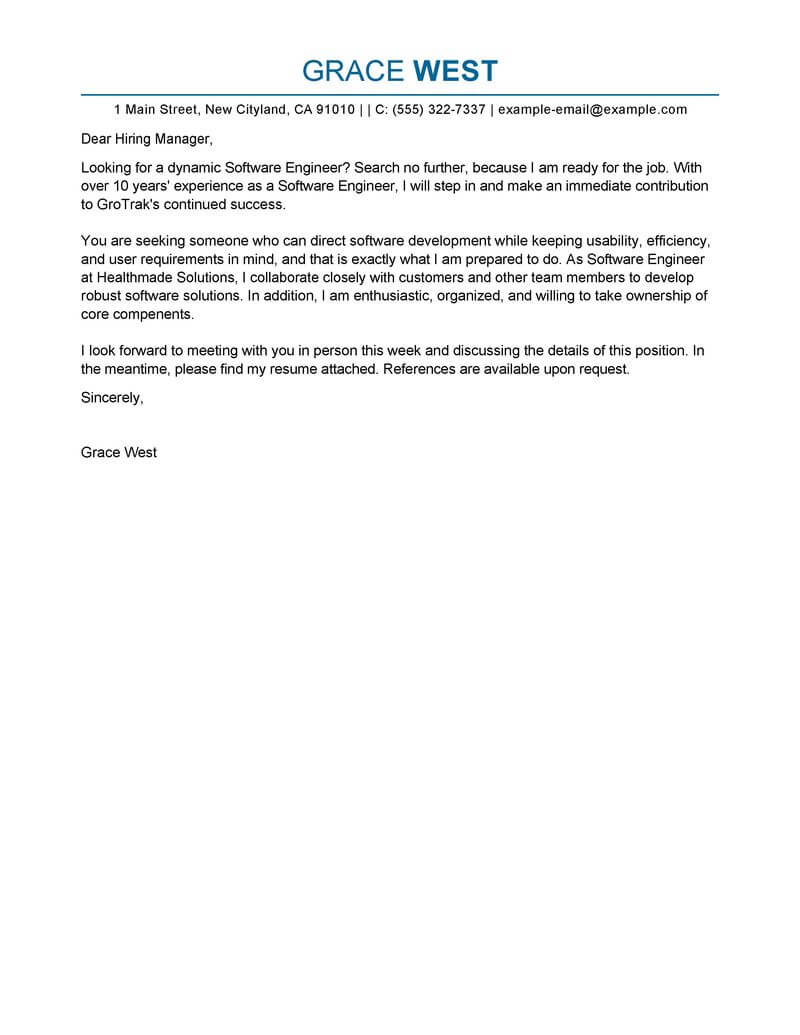 Software Intern Cover Letter from www.livecareer.com