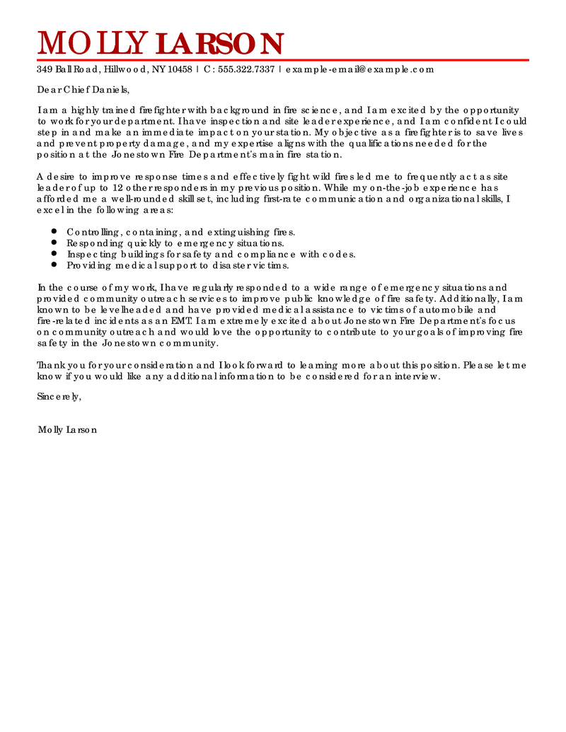 zaf application letter example