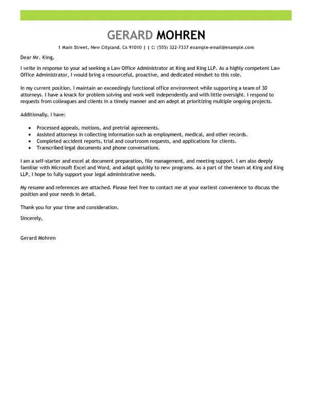 Sample Administrator Cover Letter from www.livecareer.com