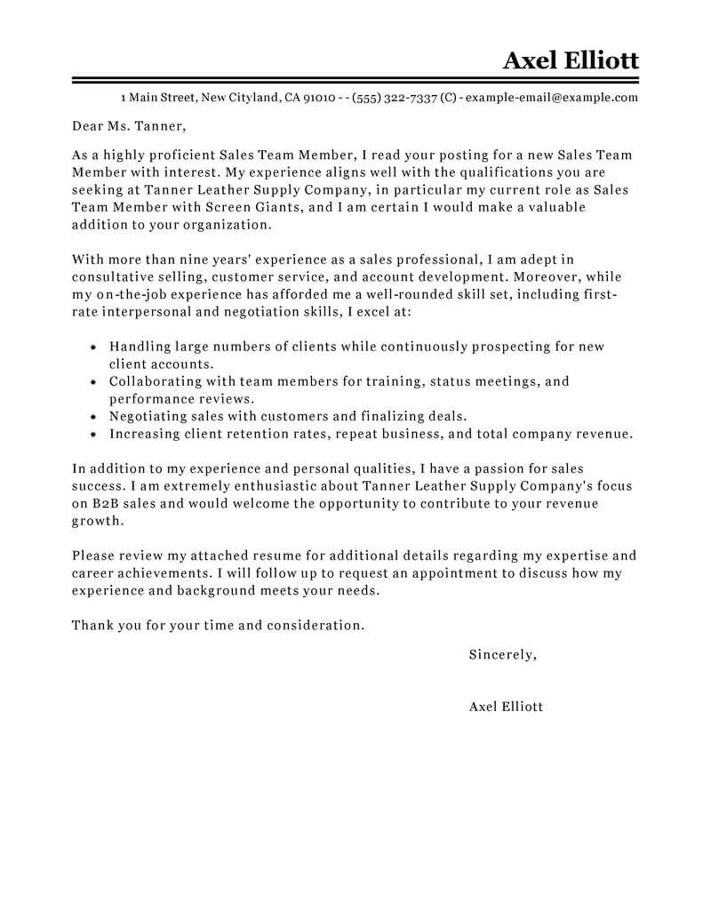 Professional Warehouse Team Member Cover Letter Examples  LiveCareer