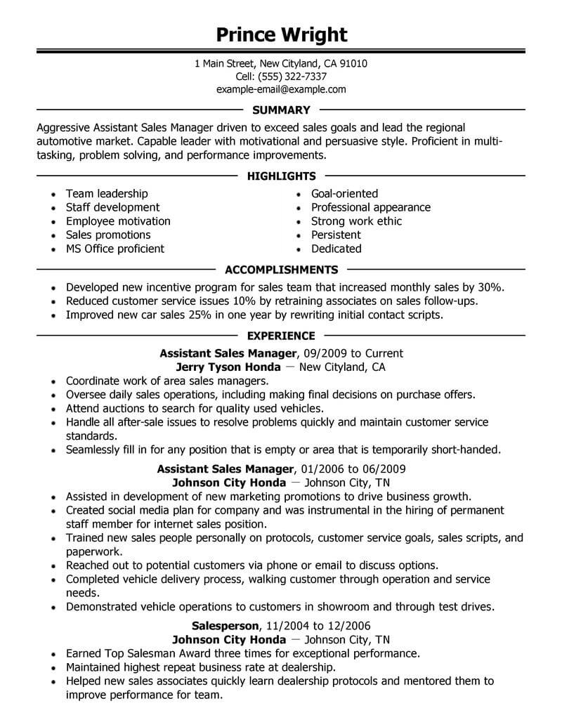 Best Restaurant Assistant Manager Resume Example | LiveCareer