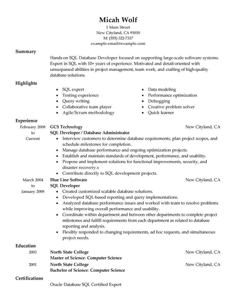 Computers And Technology Resume Template For Microsoft Word Livecareer