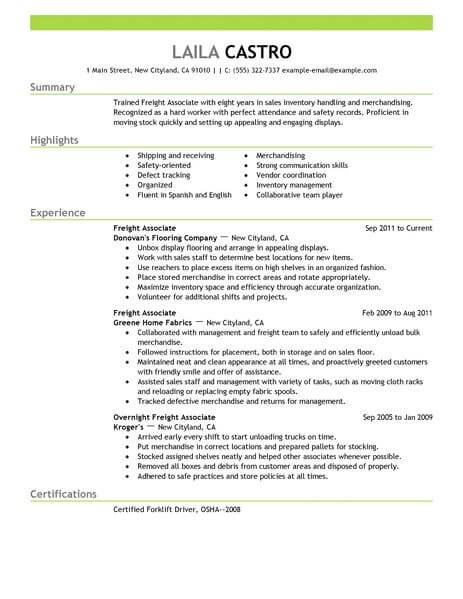 freight associate sales resume example emphasis 2 463x600