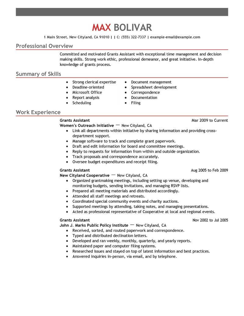 Best Grants Administrative Assistant Resume Example  LiveCareer