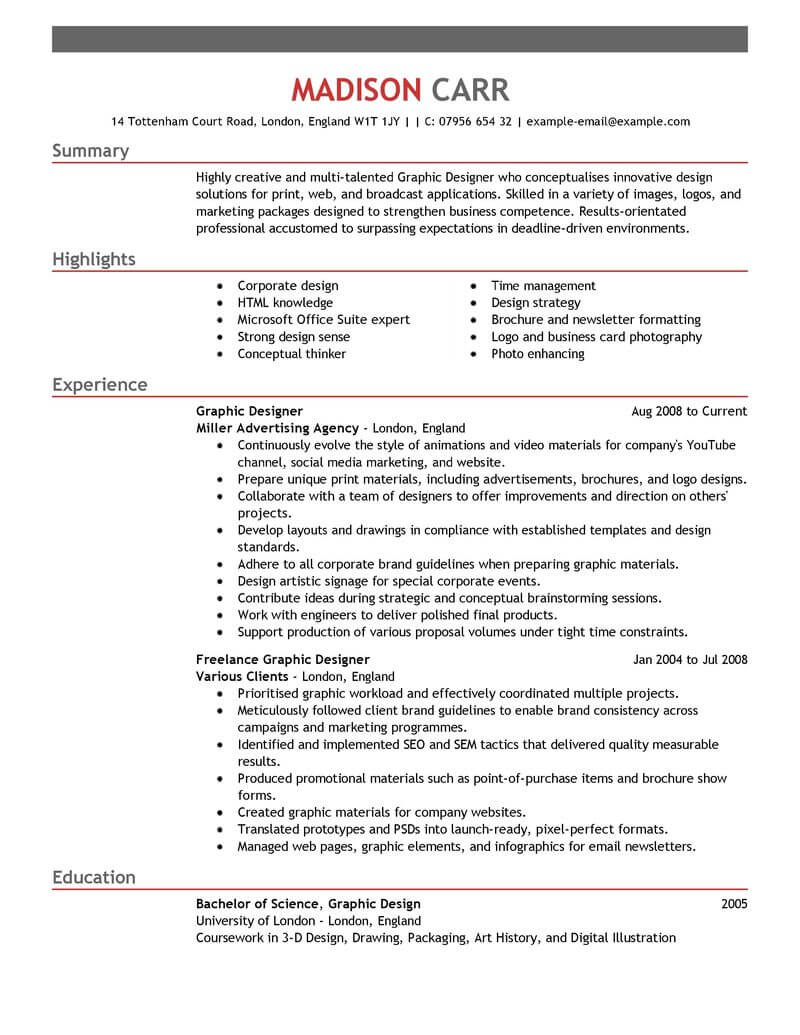 Best Graphic Designer Resume Example | LiveCareer