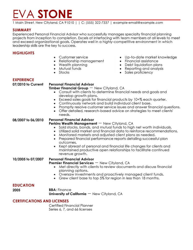 Best Resume Format For Finance Manager / Finance Resume Examples 2020 - Best Resume Examples / Top 3 tips for using a accounting & finance resumes example.