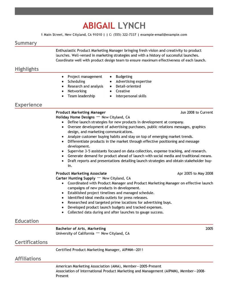 Mba Resume Format