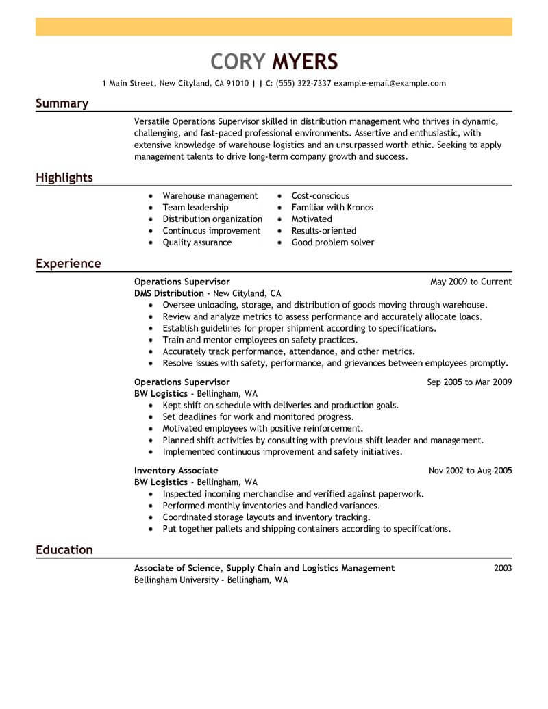 resume objective examples executive management