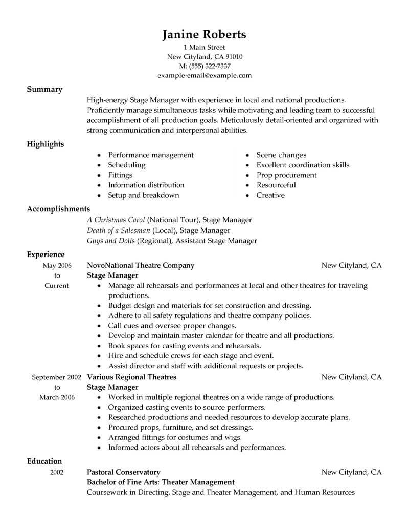 applying for a supervisor position resume