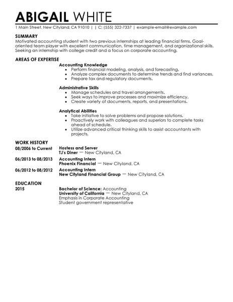 Best Training Internship Resume Example | LiveCareer