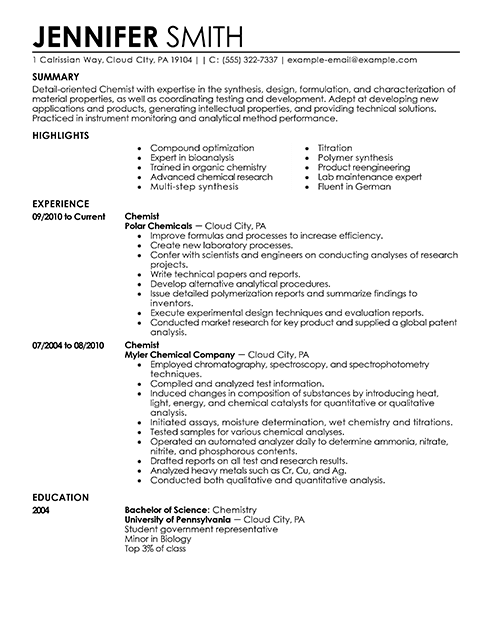 Amazing Science Resume Examples to Get You Hired! | lvieCareer