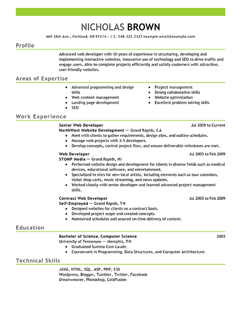 Web Designer Cv Template