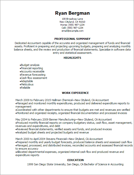 Finance Resume Template