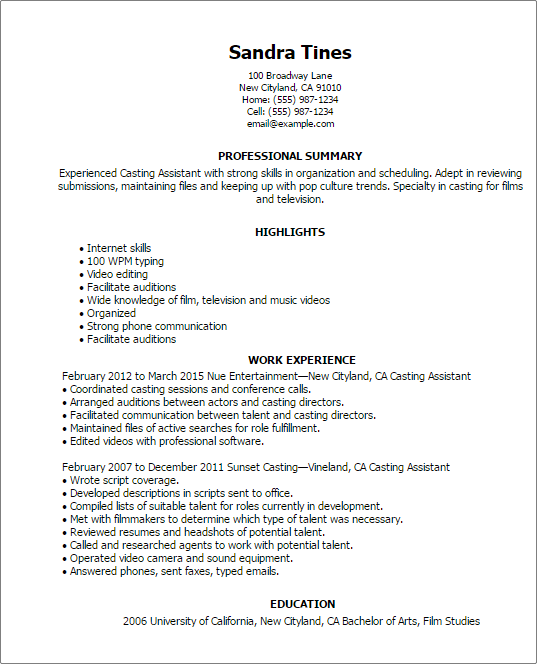 Resume Template Example from www.livecareer.com