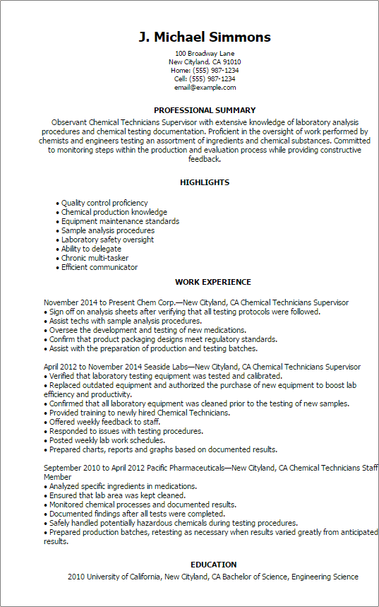 Science Resume Templates To Impress Any Employer Livecareer