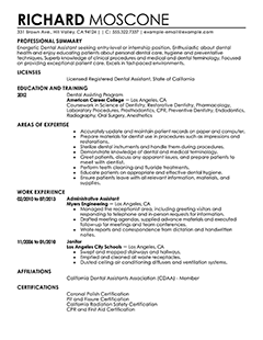 Dental Assistant Instructor Resume June 2021